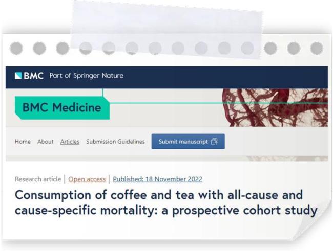 研究：每天3杯茶+1杯咖啡，死亡风险最低
